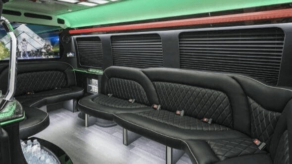 Interior of Orange Party Bus Company's 18 Passenger Party Bus in Orange