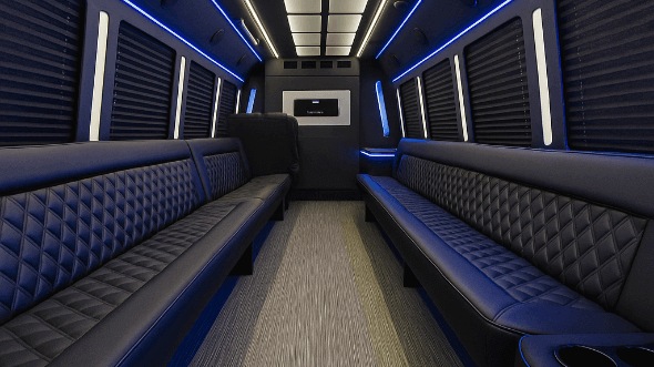 Interior of Fullerton Party Bus Company's 25 Passenger Party Bus in Fullerton