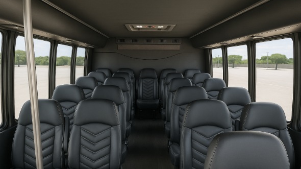 Interior of Santa Ana Party Bus Company's 30 Passenger Minibus in Santa Ana