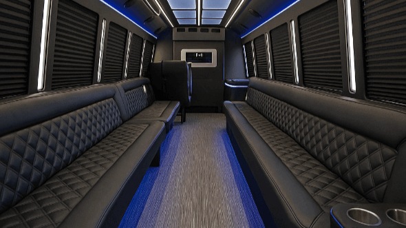 Interior of Fullerton Party Bus Company's 30 Passenger Party Bus in Fullerton