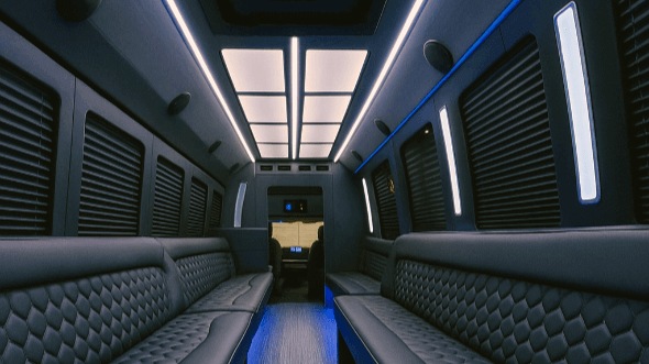 Interior of Irvine Party Bus Company's 40 Passenger Party Bus in Irvine