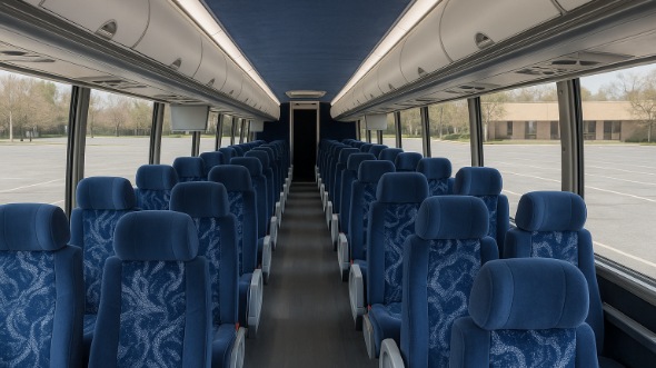 Interior of Santa Ana Party Bus Company's 46 Passenger Charter Bus in Santa Ana