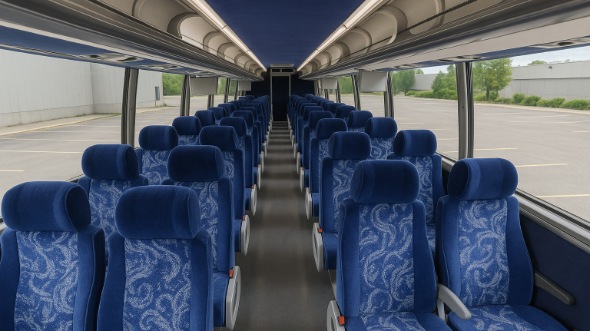 Interior of Santa Ana Party Bus Company's 47 Passenger Charter Bus in Santa Ana