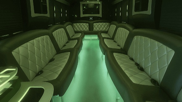 Interior of Westminster Party Bus Company's 50 Passenger Party Bus in Westminster