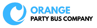orange party bus company logo