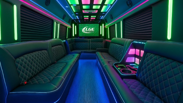 Santa Ana 25 passenger party bus interior