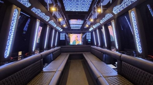 santa ana 40 passenger party bus inside