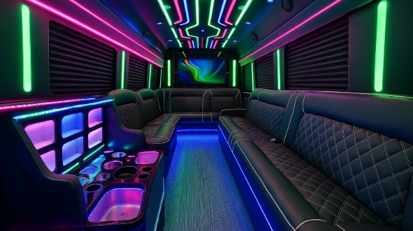 santa ana 50 passenger party bus inside