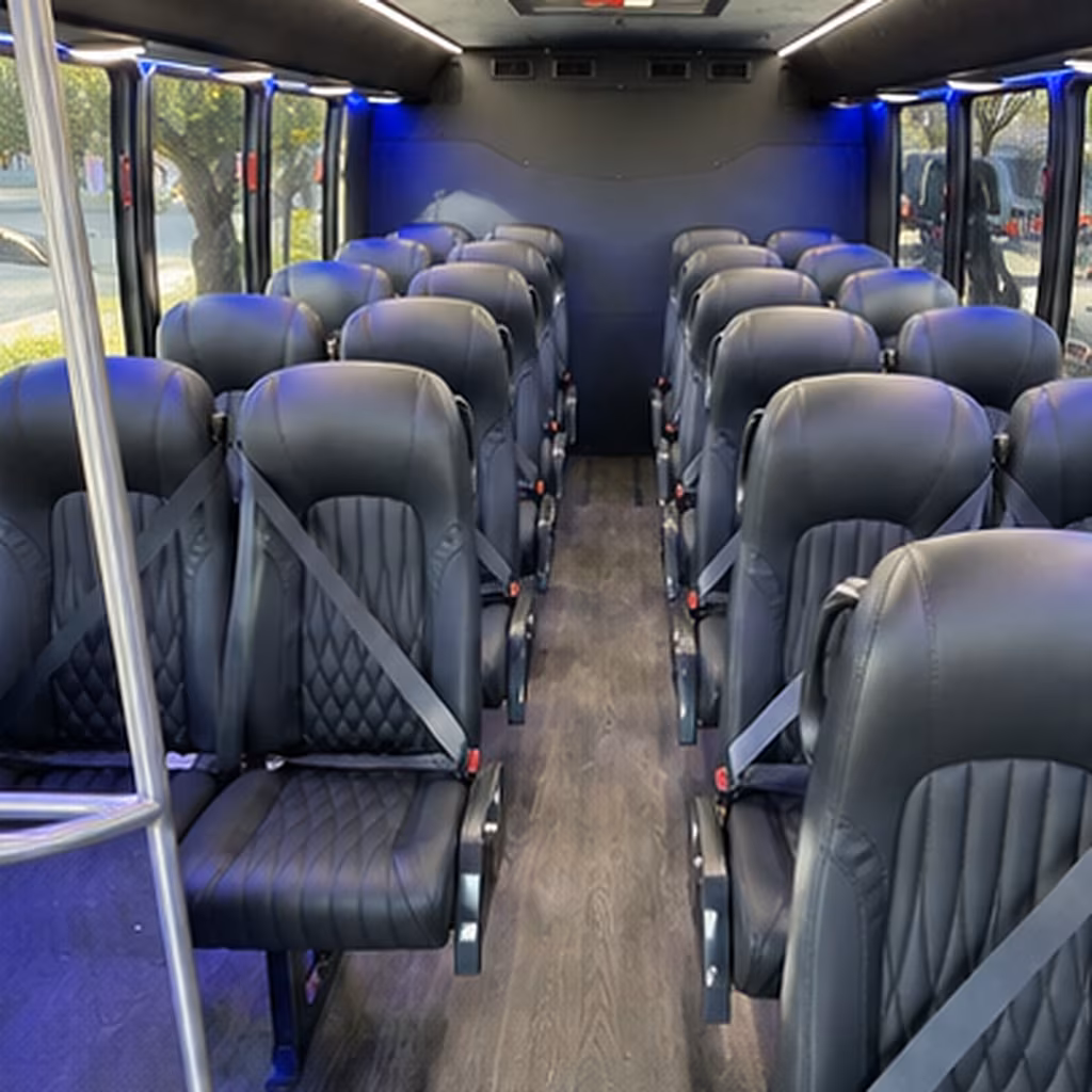 Santa Ana Airport Shuttle & Transportation party bus interior