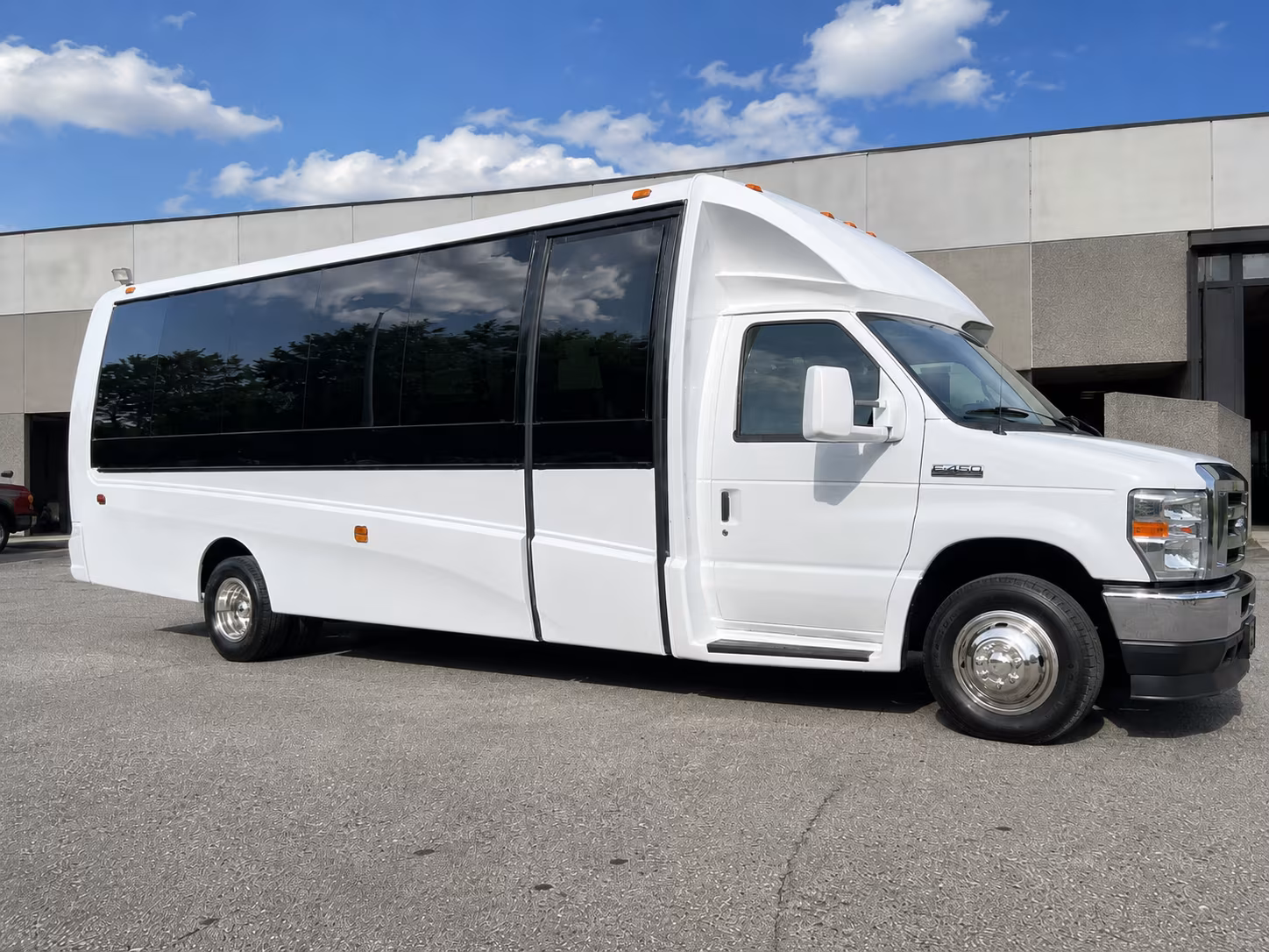 Santa Ana Airport Shuttle & Transportation party bus exterior