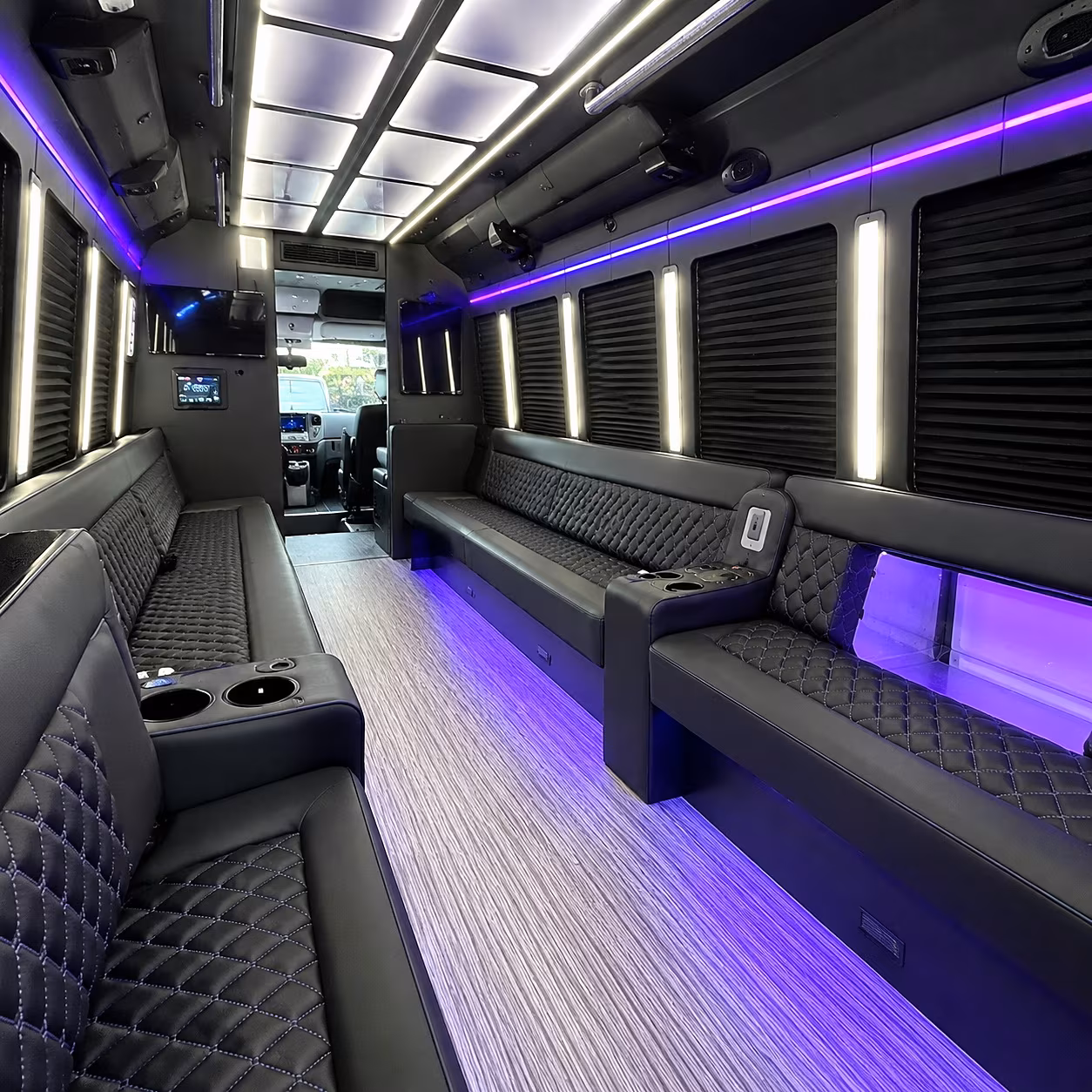 Santa Ana Bachelor & Bachelorette Transportation party bus interior