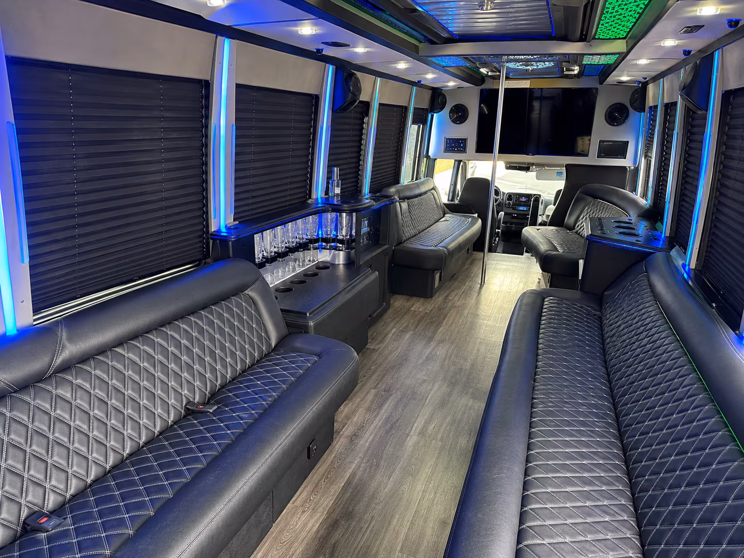 Santa Ana Bachelor & Bachelorette Transportation onboard seating