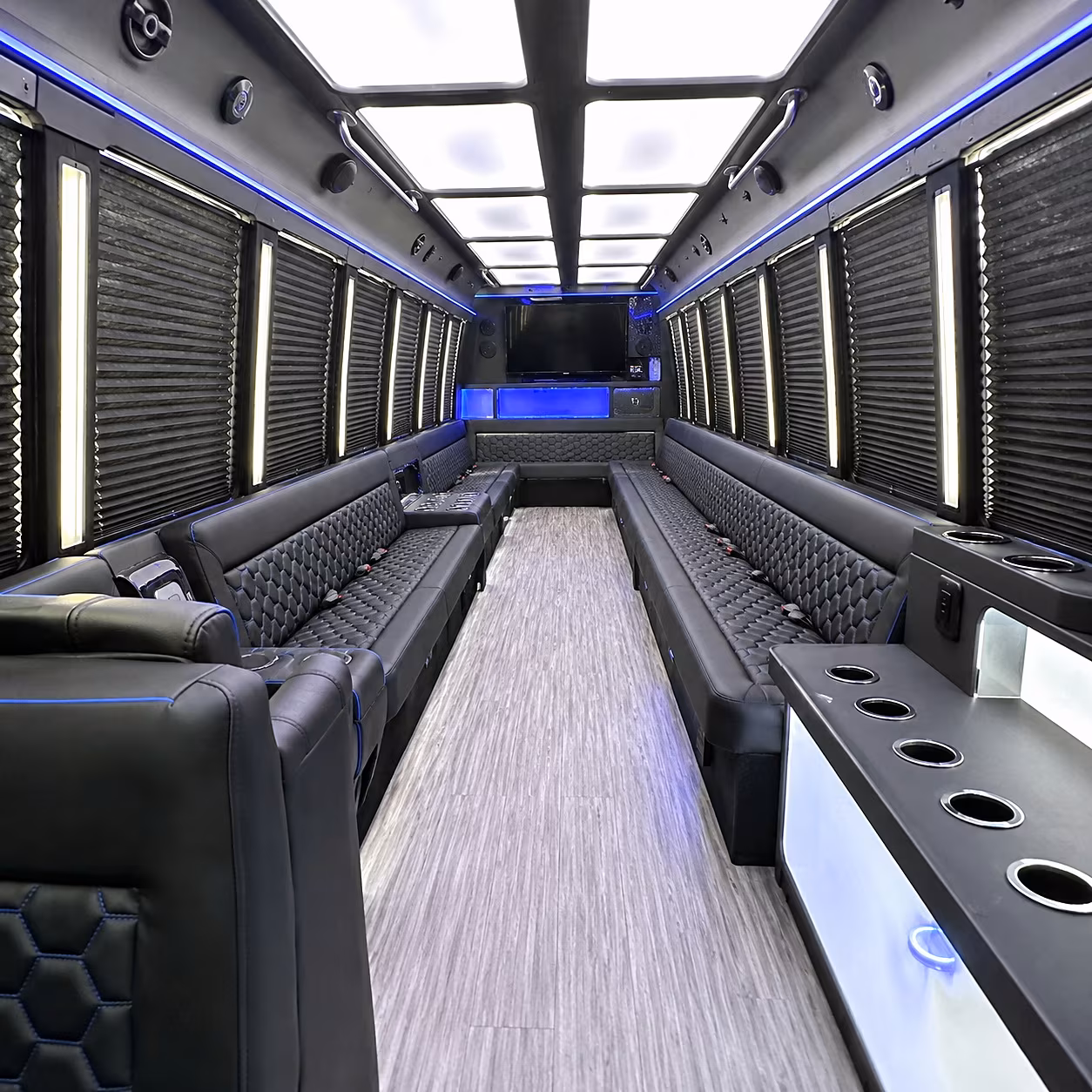 Santa Ana Concert & Music Festival Transportation party bus interior