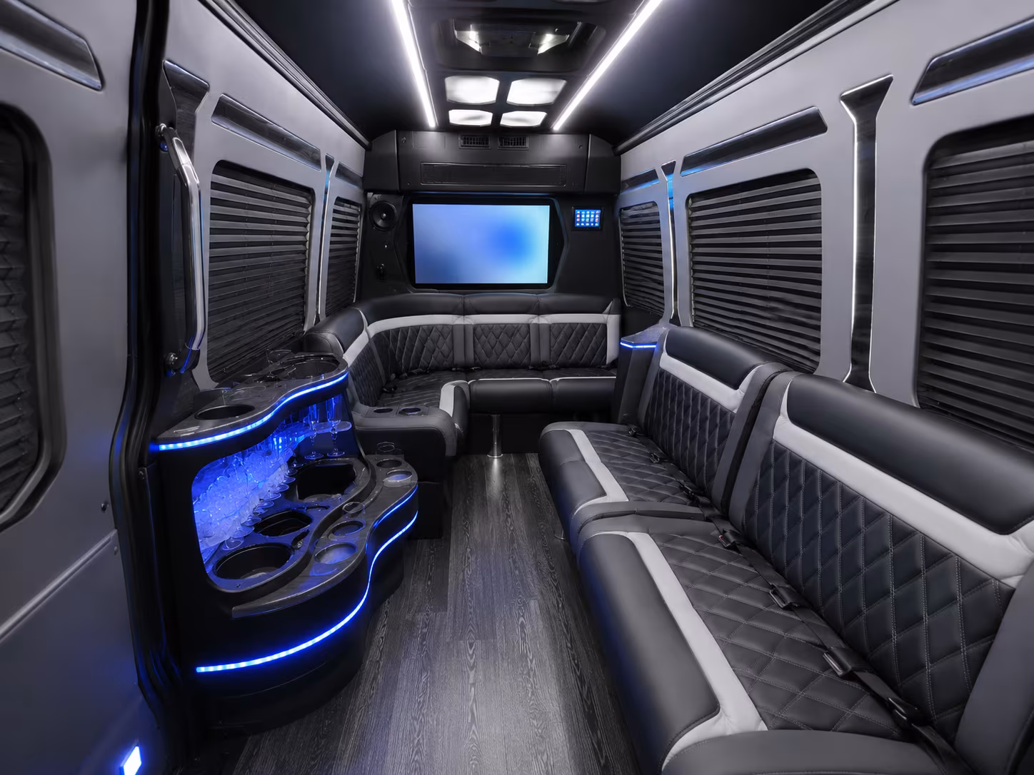 Santa Ana Corporate Transportation party bus exterior