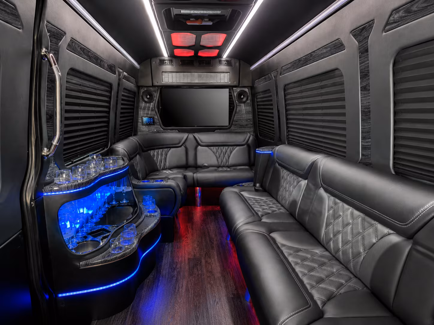 Santa Ana Corporate Transportation party bus exterior