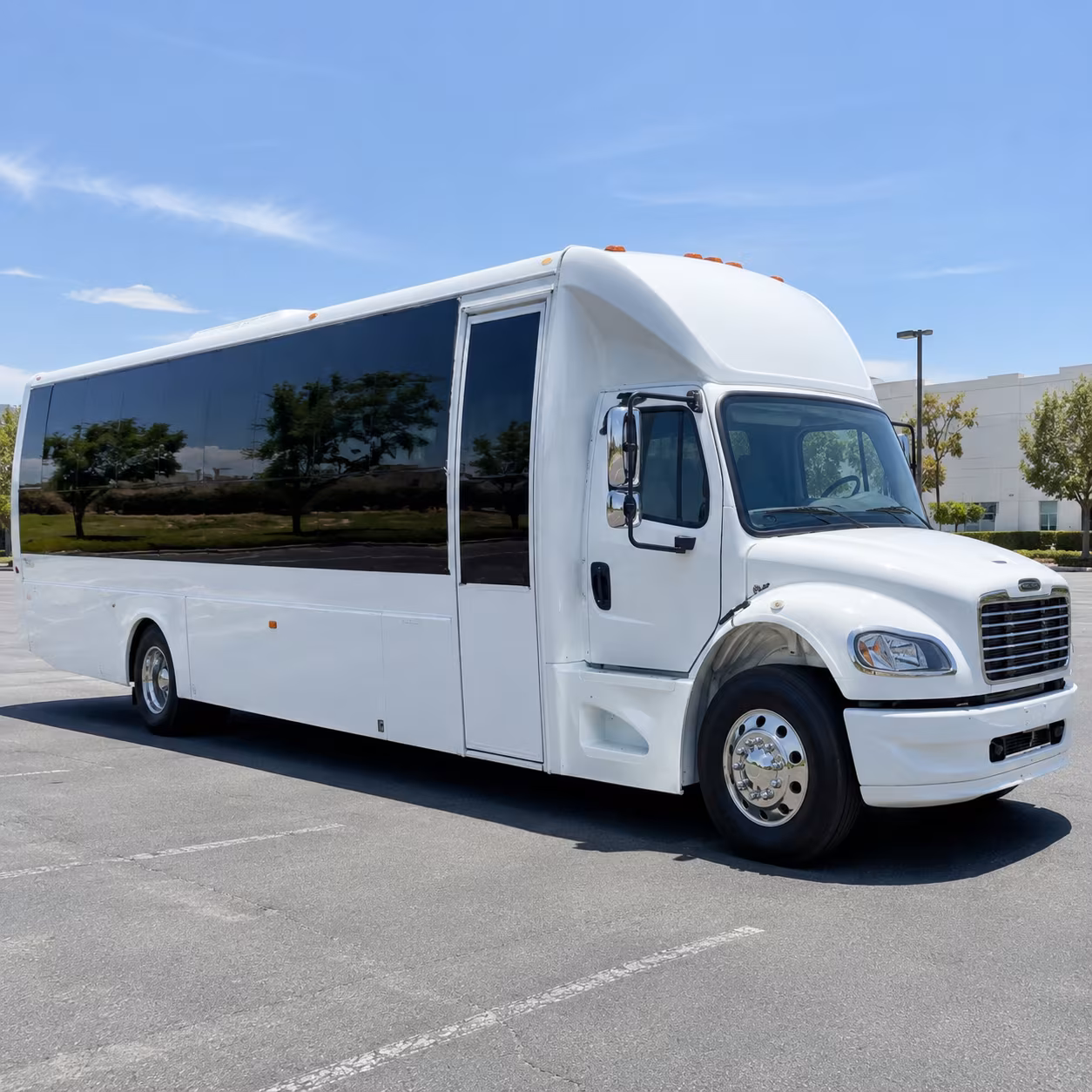 Santa Ana Private Event Transportation party bus exterior