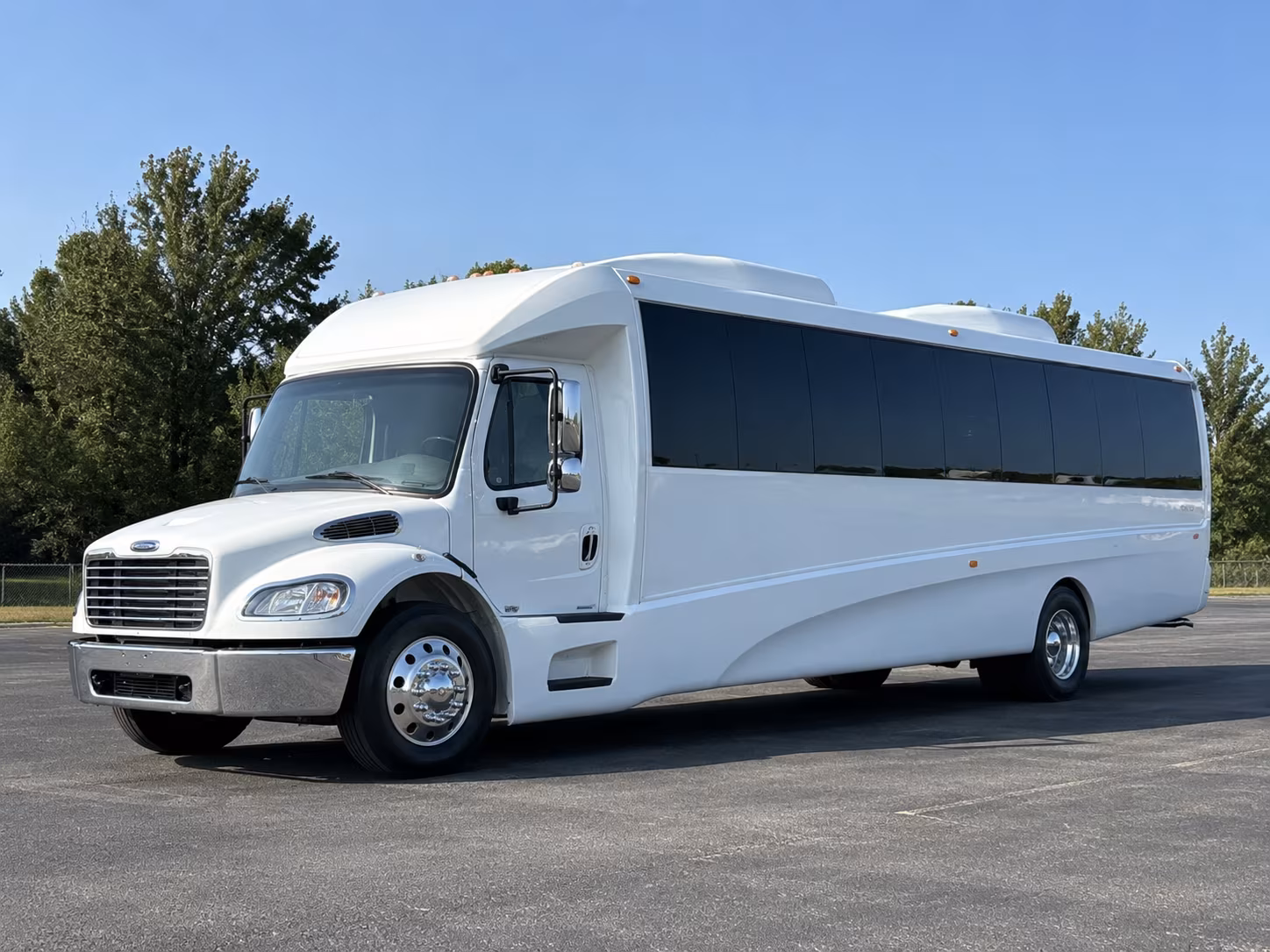 Santa Ana Private Event Transportation party bus exterior
