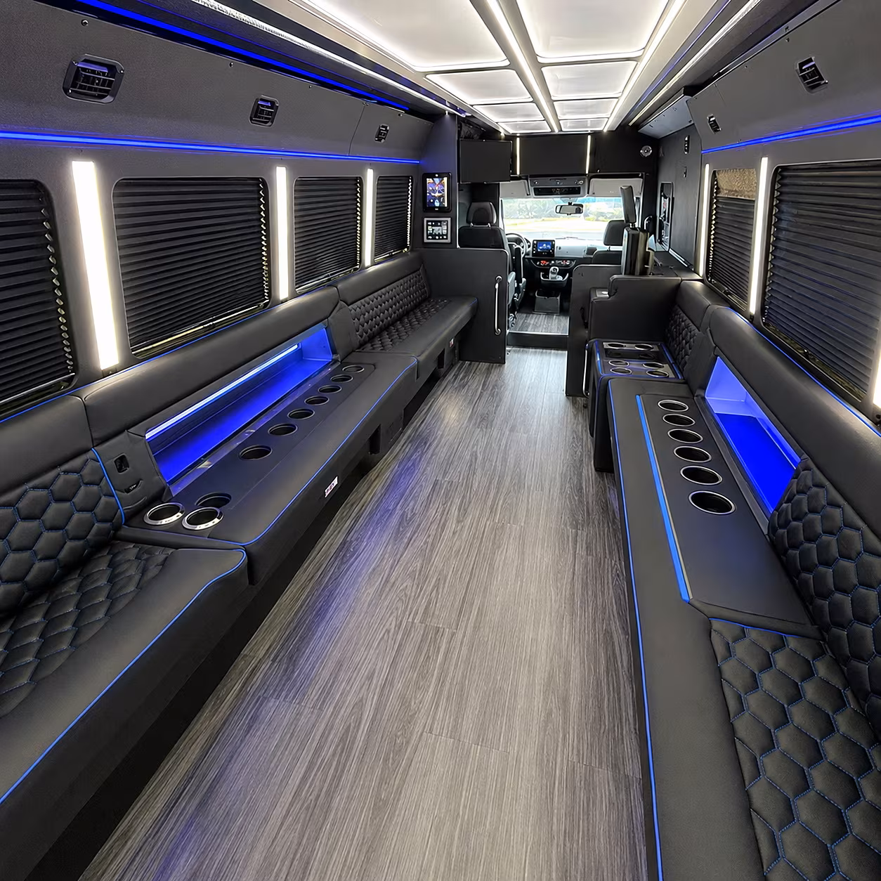 Santa Ana Prom & Homecoming Transportation party bus interior
