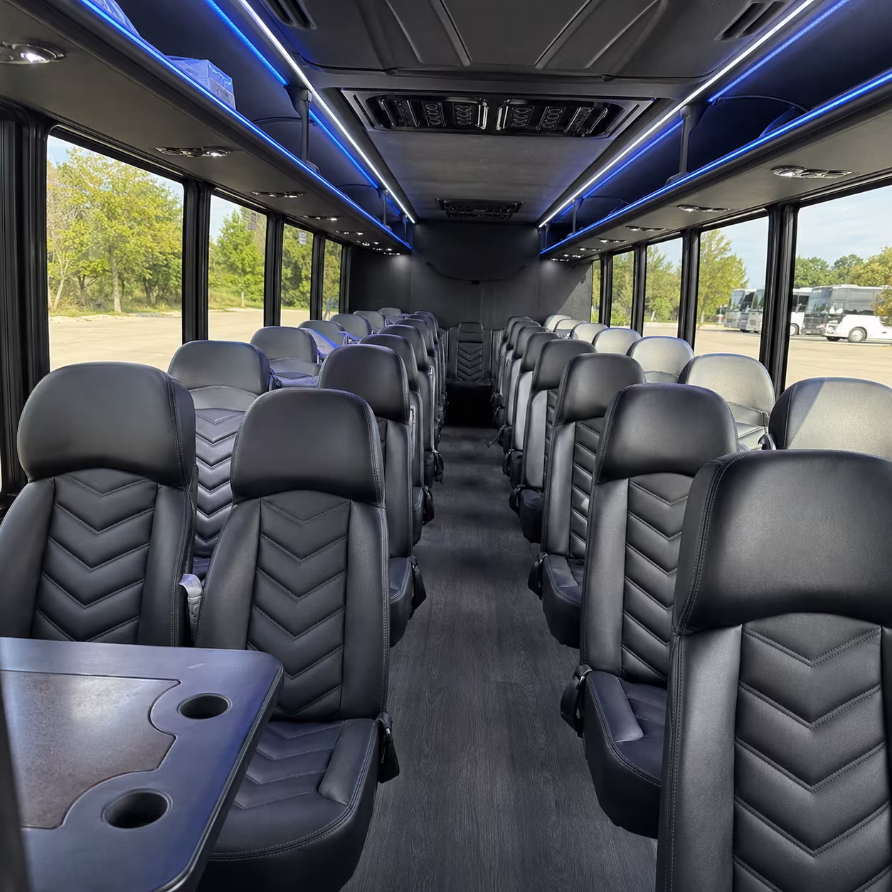 Santa Ana School Event Transportation party bus interior
