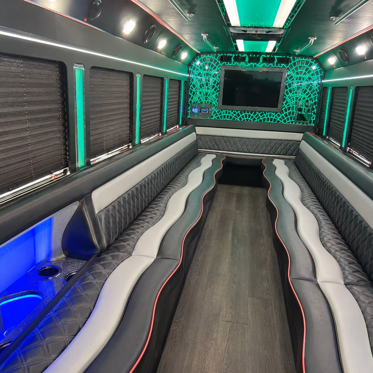 Santa Ana Sporting Event Transportation party bus exterior