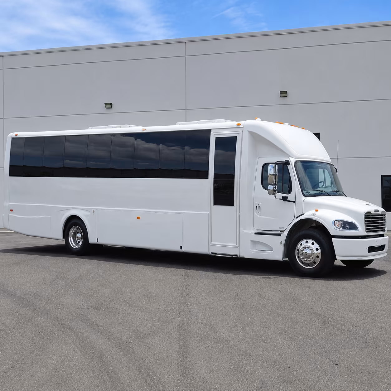 Santa Ana Sporting Event Transportation party bus exterior
