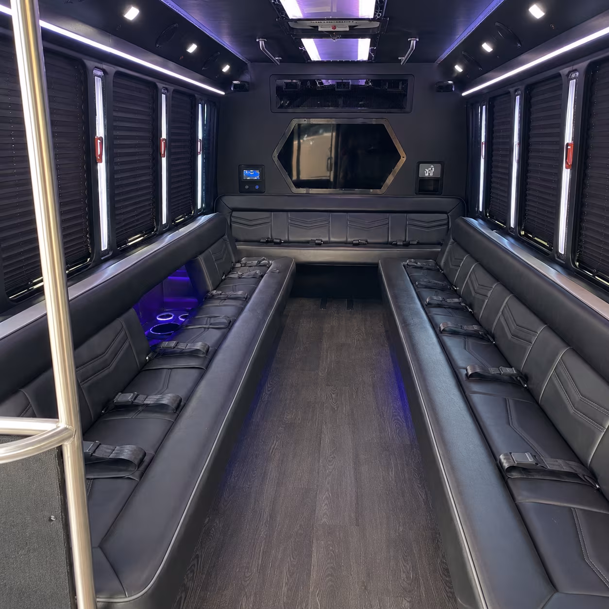 Santa Ana Wedding Transportation party bus exterior