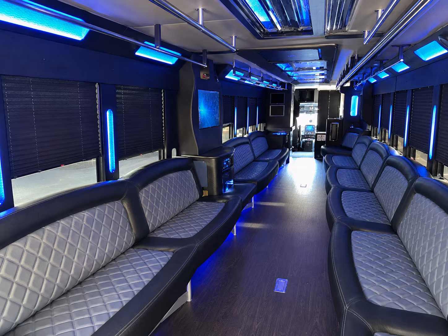 Santa Ana Wedding Transportation party bus exterior