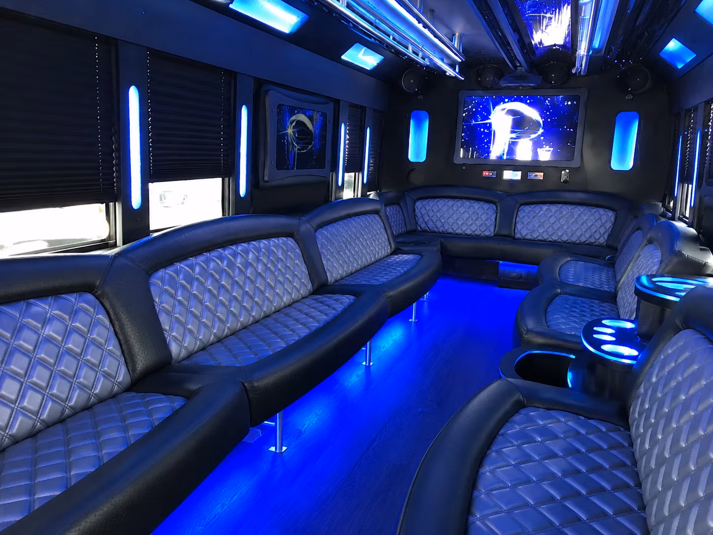 Santa Ana Wedding Transportation party bus exterior